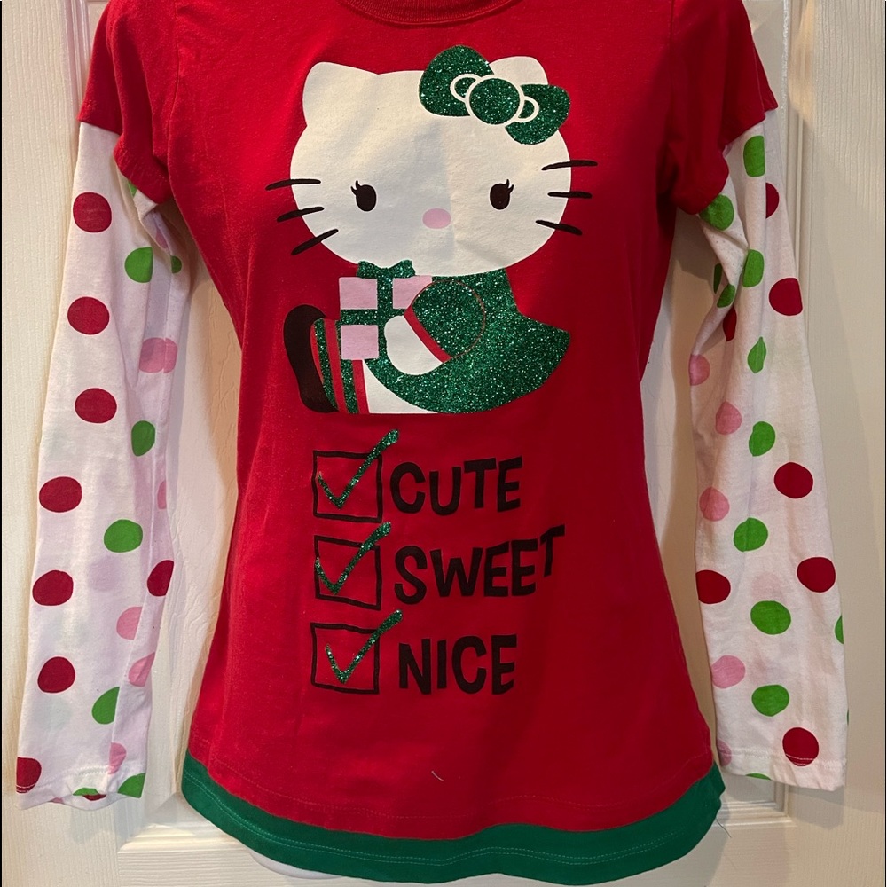 Hello Kitty Sanrio Long Sleeve Mock Layer Shirt